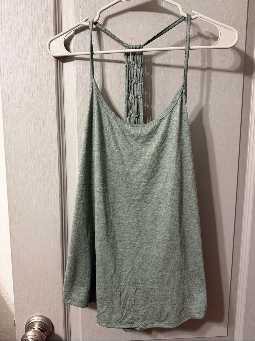 Colosseum Sage Green Macrame-Back Cami Tank